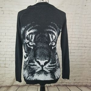 Black and White Tiger Cardigan Sweater Size XS